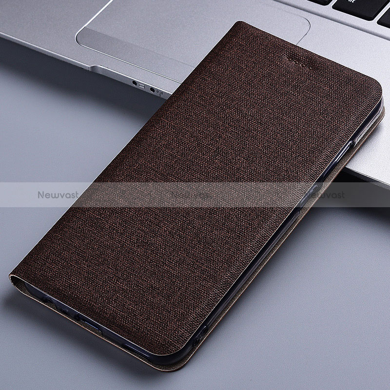 Cloth Case Stands Flip Cover H13P for Xiaomi Redmi Note 11E 5G Brown