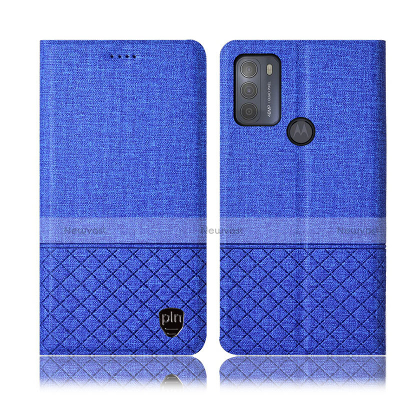 Cloth Case Stands Flip Cover H14P for Motorola Moto G50