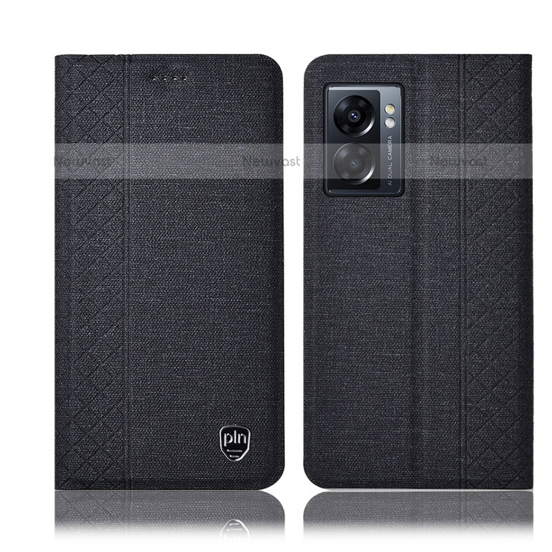 Cloth Case Stands Flip Cover H14P for OnePlus Nord N300 5G Black