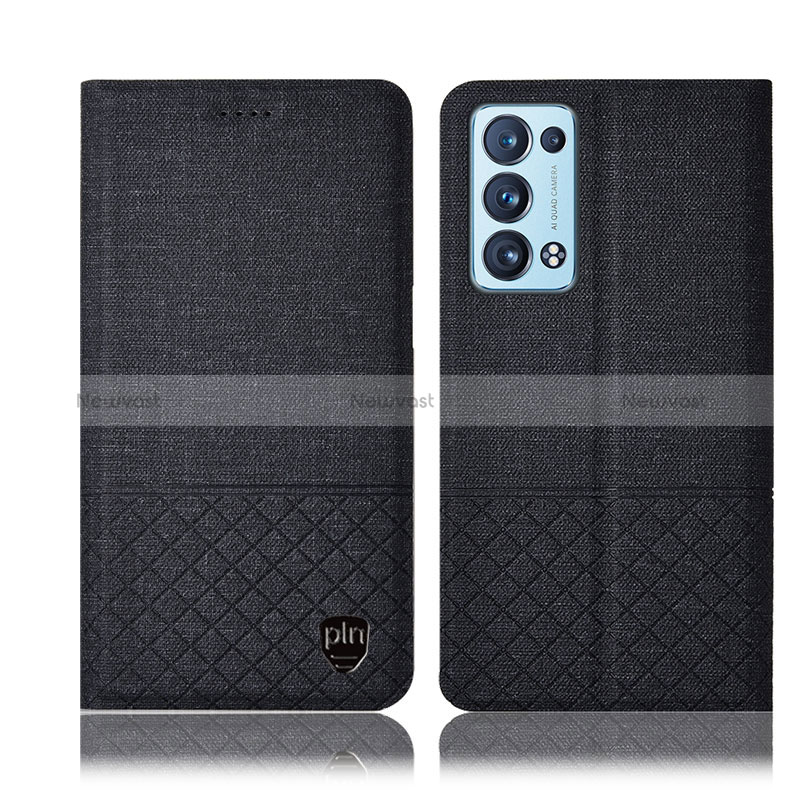 Cloth Case Stands Flip Cover H14P for Oppo Reno6 Pro+ Plus 5G