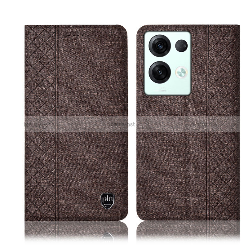 Cloth Case Stands Flip Cover H14P for Oppo Reno9 Pro+ Plus 5G