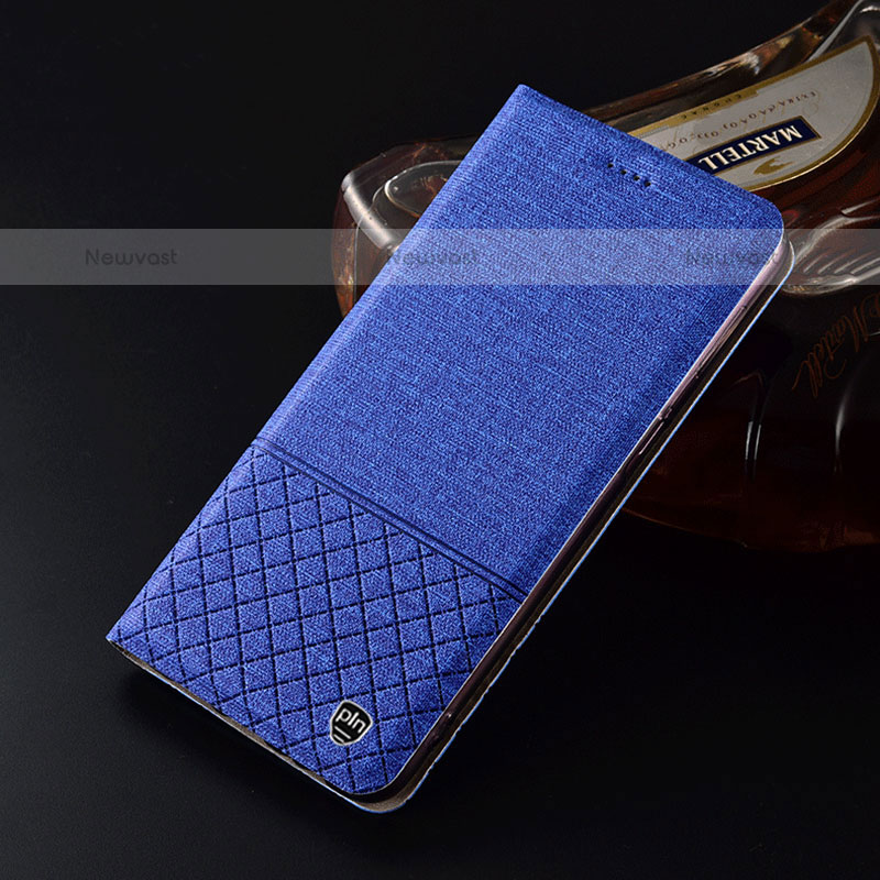 Cloth Case Stands Flip Cover H14P for Samsung Galaxy Note 20 Ultra 5G Blue