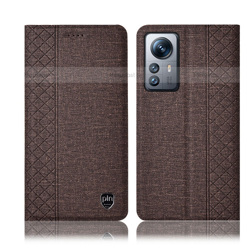 Cloth Case Stands Flip Cover H14P for Xiaomi Mi 12 Lite 5G Brown