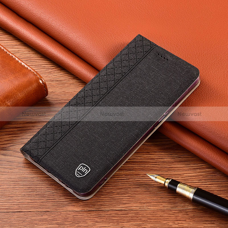 Cloth Case Stands Flip Cover H14P for Xiaomi Poco X3 NFC Black