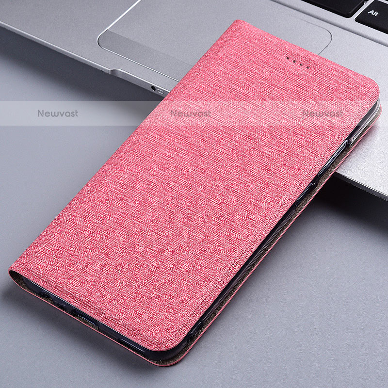 Cloth Case Stands Flip Cover H21P for Samsung Galaxy A51 4G Pink