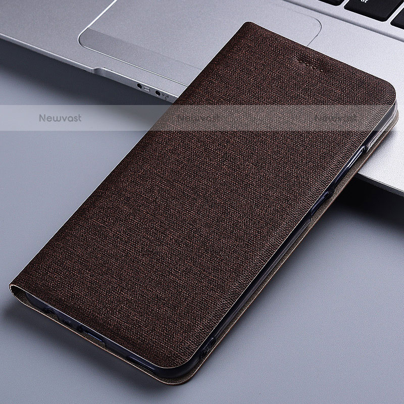 Cloth Case Stands Flip Cover H21P for Samsung Galaxy M30 Brown