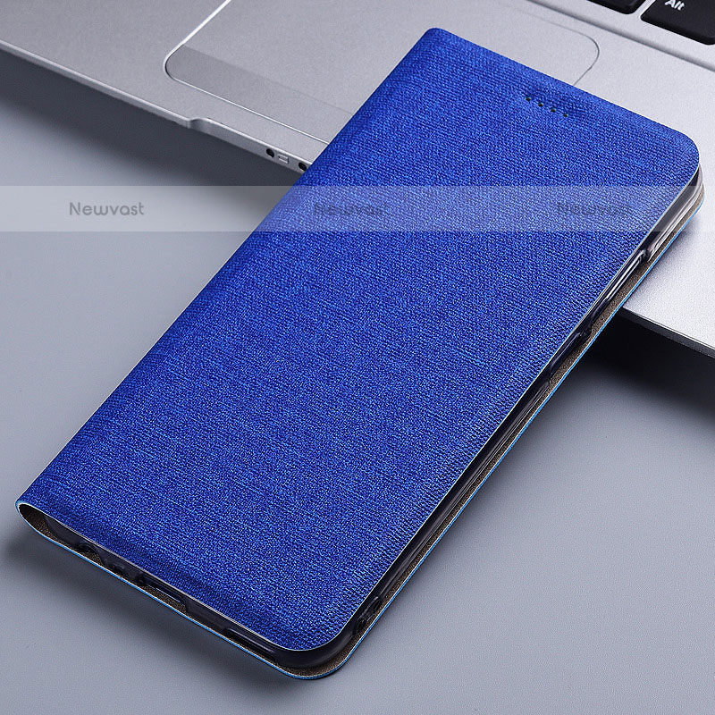 Cloth Case Stands Flip Cover H21P for Samsung Galaxy M51 Blue