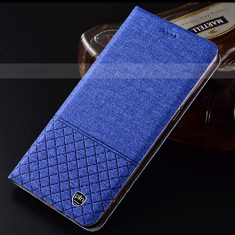 Cloth Case Stands Flip Cover H25P for Vivo iQOO 9 5G Blue