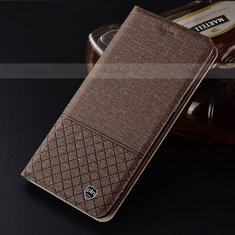 Cloth Case Stands Flip Cover H25P for Vivo iQOO 9 5G Brown