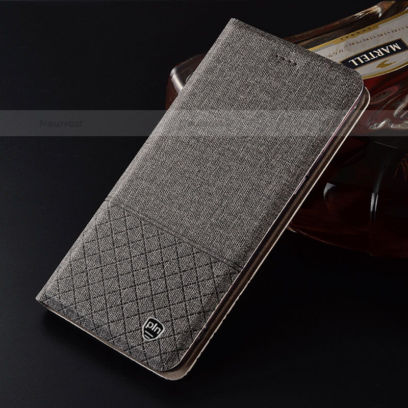Cloth Case Stands Flip Cover H25P for Vivo iQOO 9 Pro 5G Gray