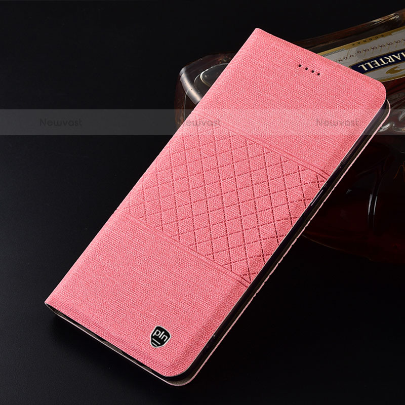 Cloth Case Stands Flip Cover H26P for Vivo iQOO 8 5G Pink