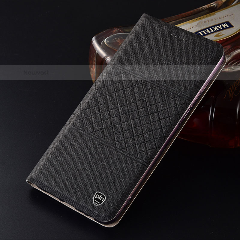 Cloth Case Stands Flip Cover H26P for Vivo iQOO 8 Pro 5G Black