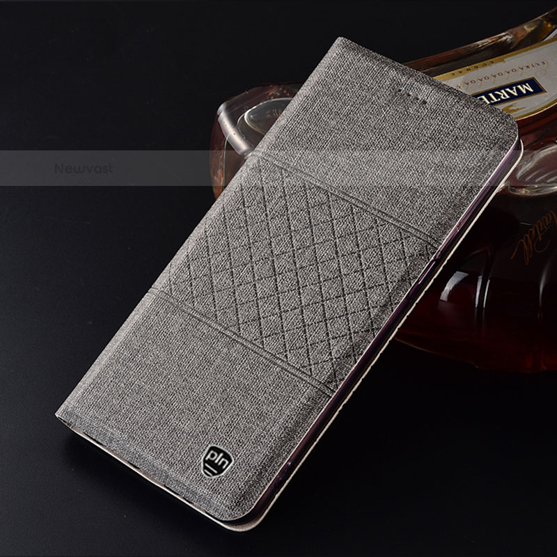Cloth Case Stands Flip Cover H26P for Vivo iQOO 8 Pro 5G Gray