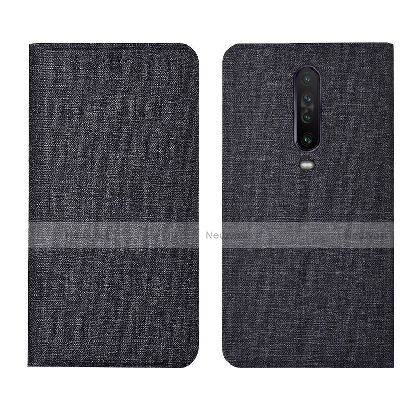 Cloth Case Stands Flip Cover L01 for Xiaomi Redmi K30 5G Black