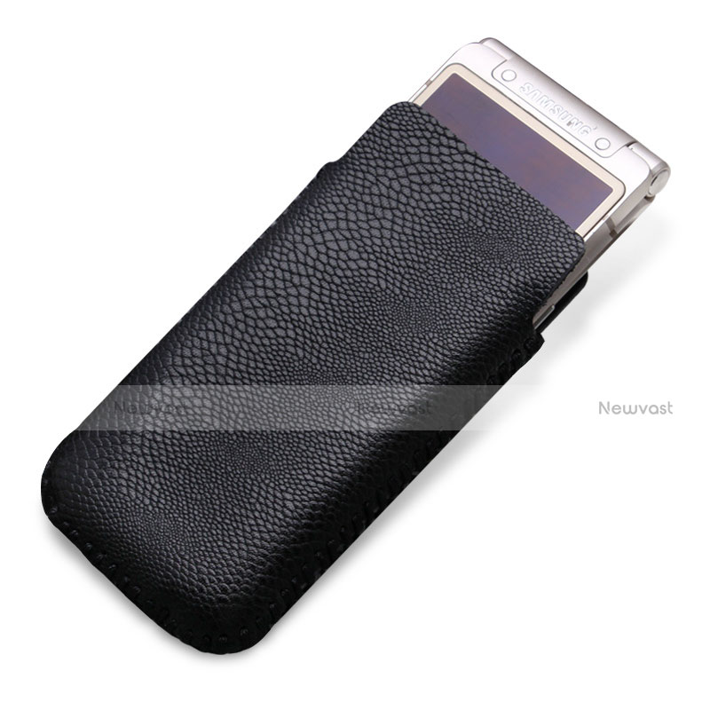 Crocodile Leather Case Flip Cover B01 for Samsung W(2016) Black