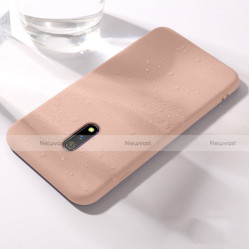 Custodia Silicone Ultra Sottile Morbida 360 Gradi Cover per Oppo Realme X Oro Rosa