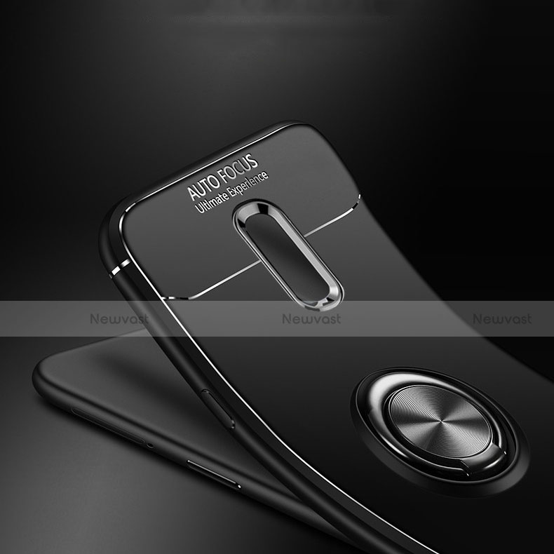 Custodia Silicone Ultra Sottile Morbida Cover con Magnetico Anello Supporto per Oppo Realme X