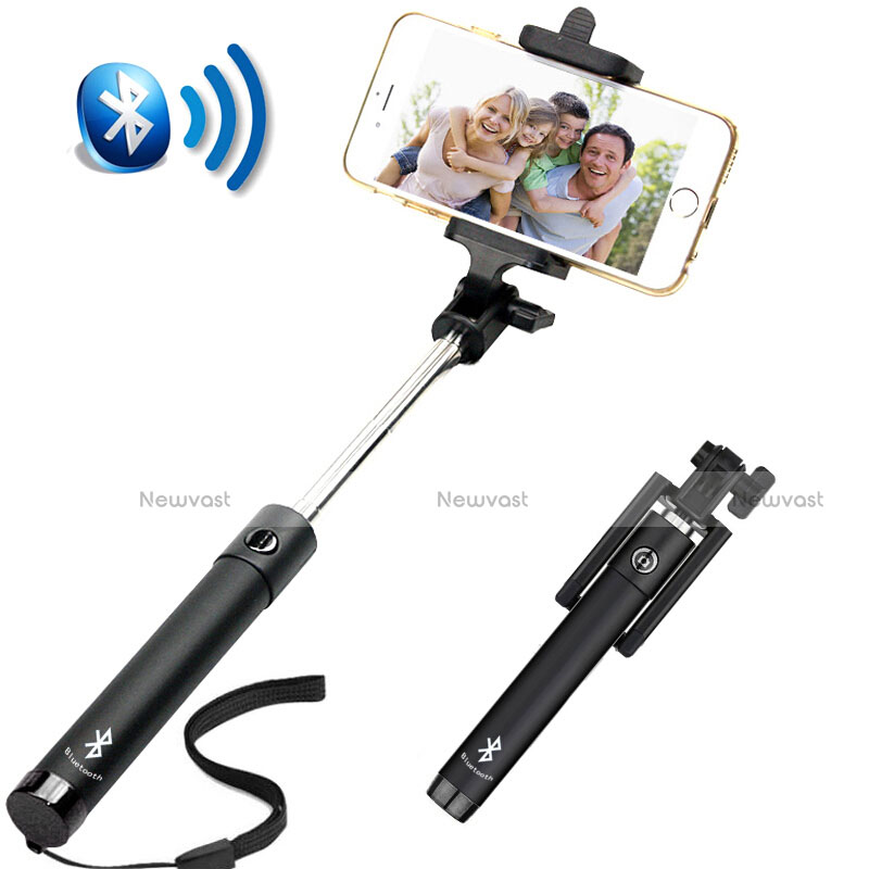 Extendable Folding Handheld Selfie Stick Tripod Bluetooth Remote Shutter Universal S14 Black