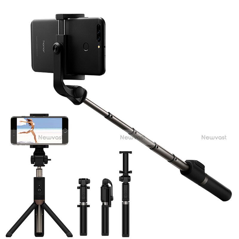 Extendable Folding Handheld Selfie Stick Tripod Bluetooth Remote Shutter Universal S23 Black