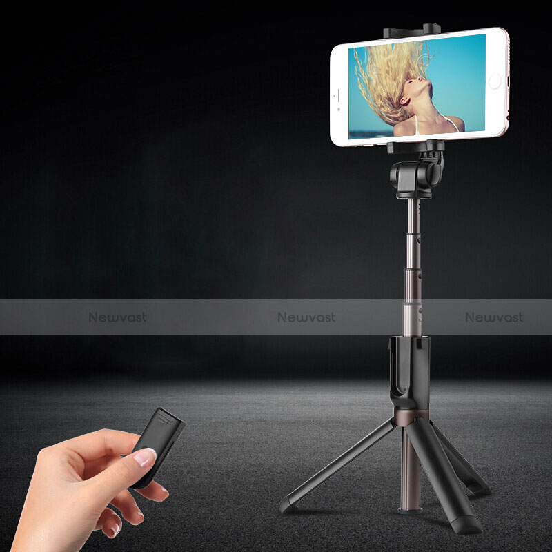 Extendable Folding Handheld Selfie Stick Tripod Bluetooth Remote Shutter Universal S23 Black