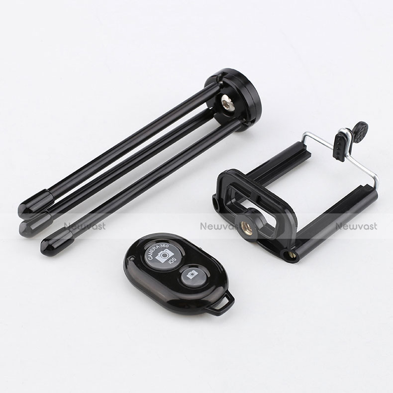 Extendable Folding Handheld Selfie Stick Tripod Bluetooth Remote Shutter Universal S26 Black