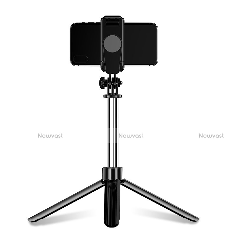 Extendable Folding Handheld Selfie Stick Tripod Bluetooth Remote Shutter Universal T12 Black