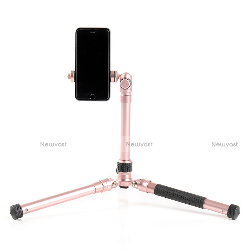 Extendable Folding Handheld Selfie Stick Tripod Bluetooth Remote Shutter Universal T15 Rose Gold
