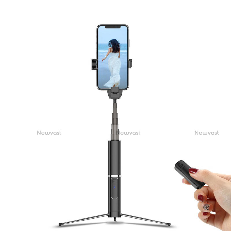 Extendable Folding Handheld Selfie Stick Tripod Bluetooth Remote Shutter Universal T20 Black