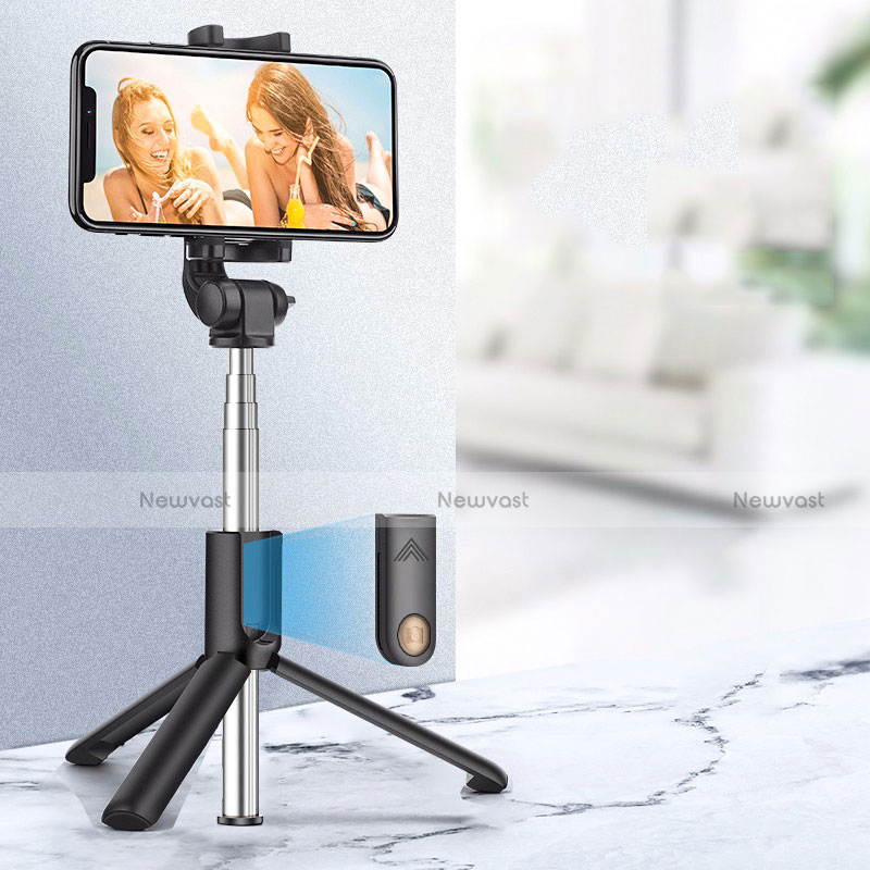 Extendable Folding Handheld Selfie Stick Tripod Bluetooth Remote Shutter Universal T22 Black
