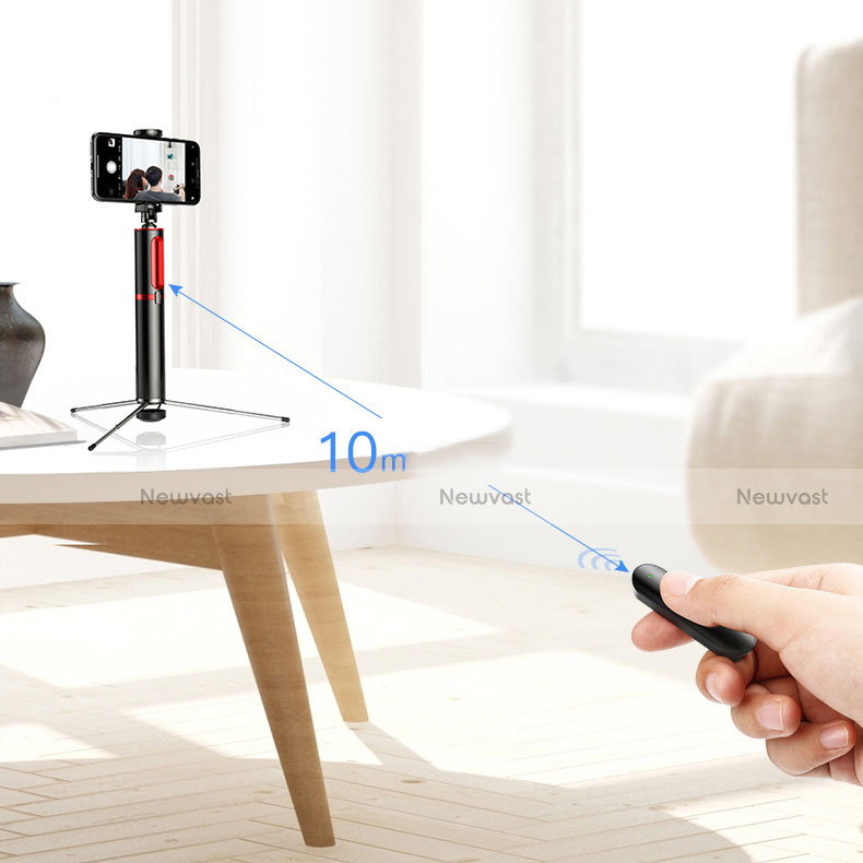 Extendable Folding Handheld Selfie Stick Tripod Bluetooth Remote Shutter Universal T23 Black