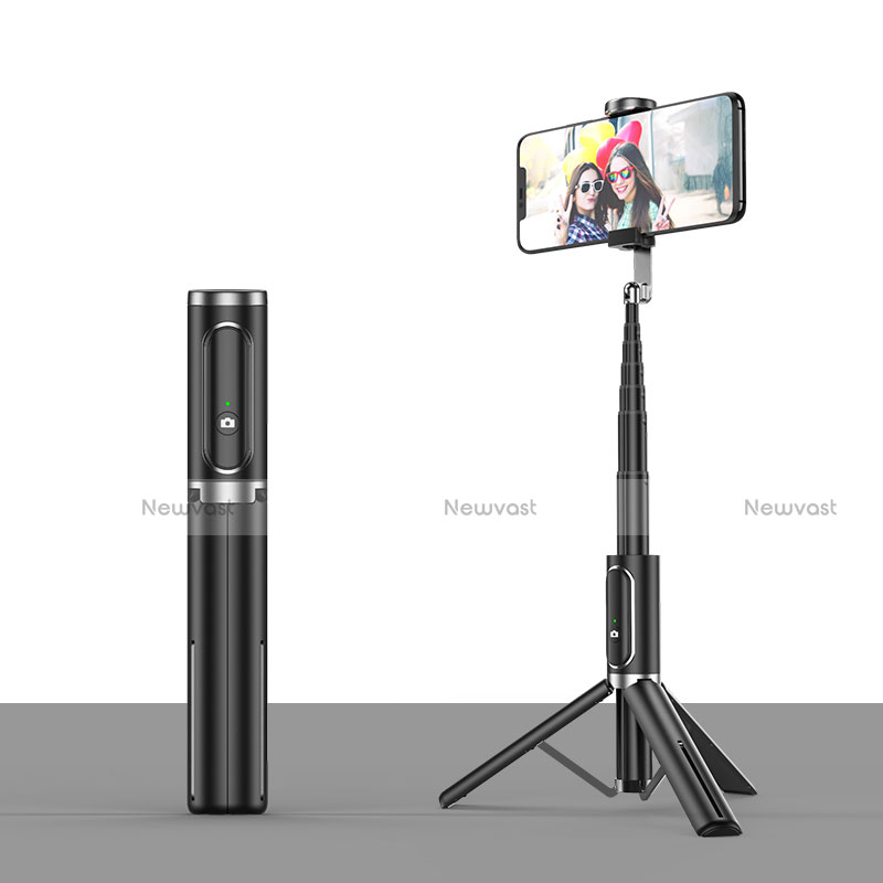 Extendable Folding Handheld Selfie Stick Tripod Bluetooth Remote Shutter Universal T26 Black