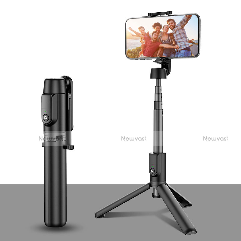 Extendable Folding Handheld Selfie Stick Tripod Bluetooth Remote Shutter Universal T28 Black