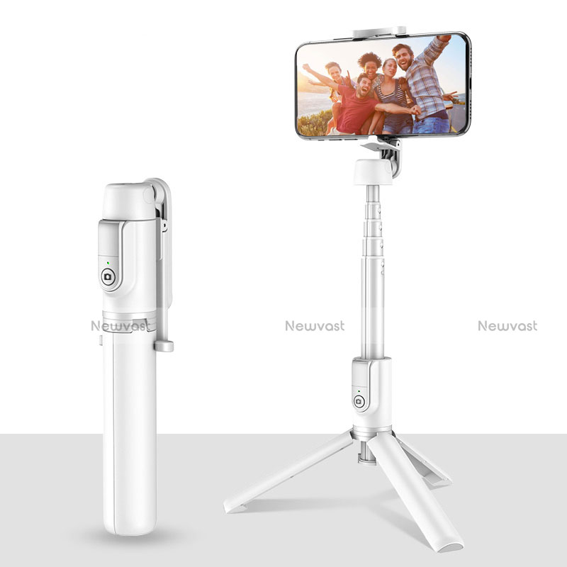 Extendable Folding Handheld Selfie Stick Tripod Bluetooth Remote Shutter Universal T28 White