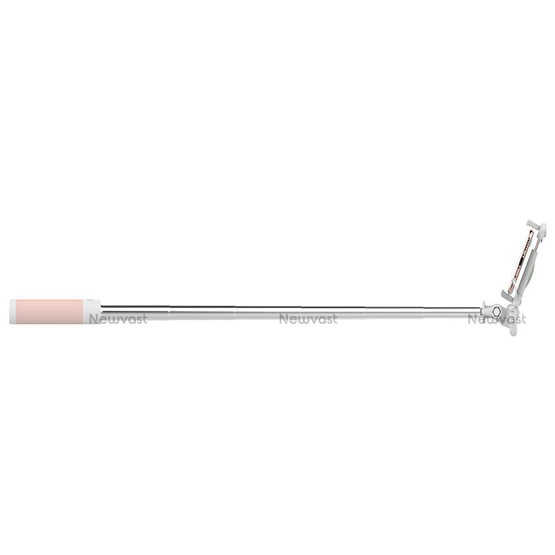 Extendable Folding Wired Handheld Selfie Stick Universal S02 Pink