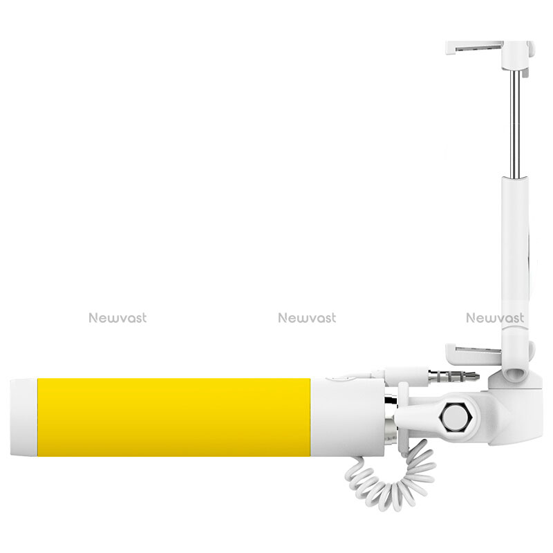 Extendable Folding Wired Handheld Selfie Stick Universal S02 Yellow