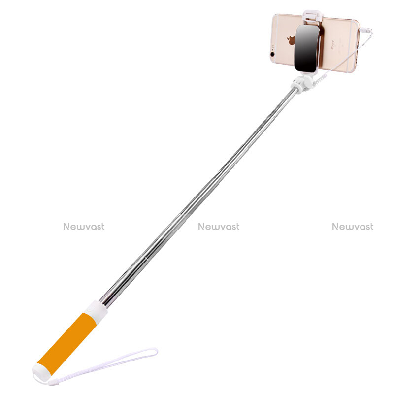 Extendable Folding Wired Handheld Selfie Stick Universal S07 Yellow