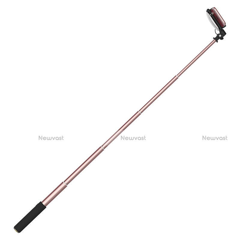 Extendable Folding Wired Handheld Selfie Stick Universal S08 Rose Gold