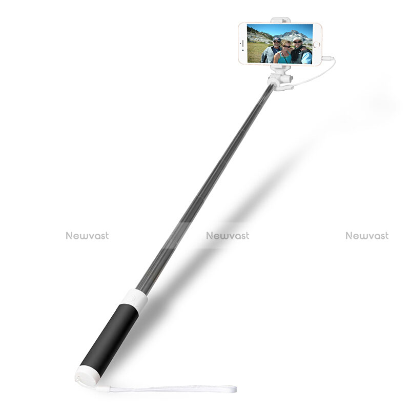 Extendable Folding Wired Handheld Selfie Stick Universal S09 Black