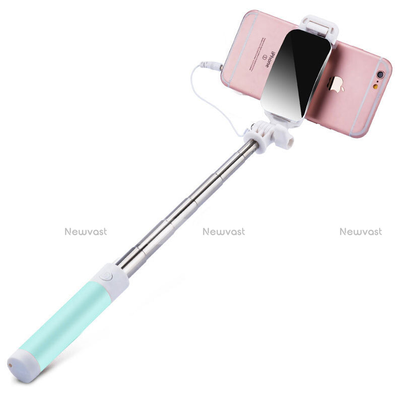 Extendable Folding Wired Handheld Selfie Stick Universal S12 Green