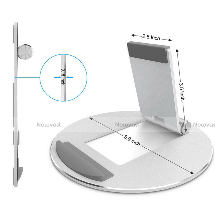 Flexible Tablet Stand Mount Holder Universal K16 for Samsung Galaxy Tab S 8.4 SM-T705 LTE 4G Silver