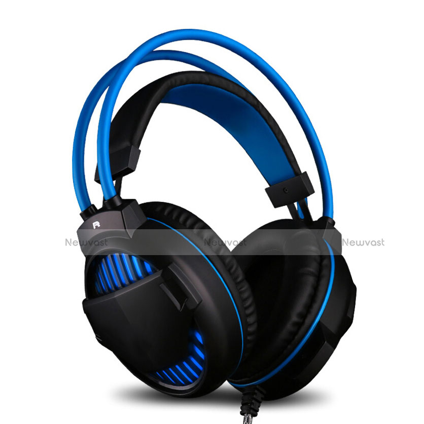 Foldable Sports Stereo Earphone Headset H55 Blue