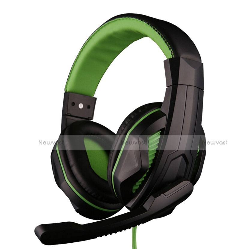 Foldable Sports Stereo Earphone Headset H57 Green