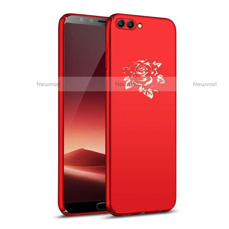 Hard Rigid Plastic Case Flowers Cover for Huawei Nova 2S Red