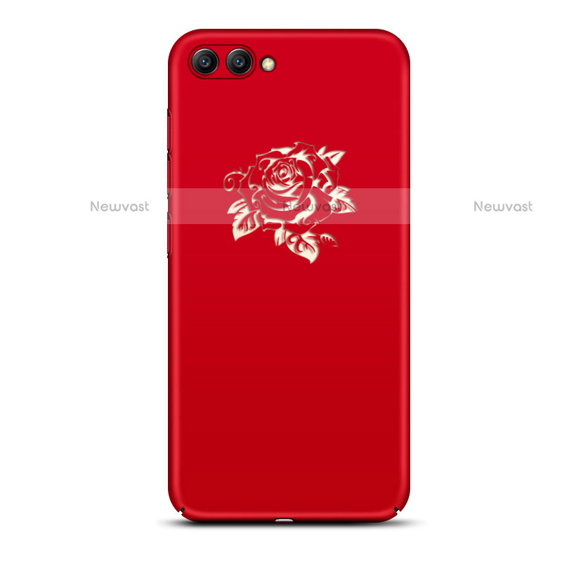 Hard Rigid Plastic Case Flowers Cover for Huawei Nova 2S Red