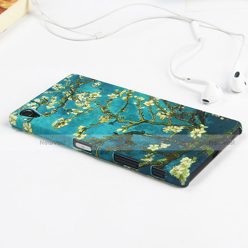 Hard Rigid Plastic Case Flowers Cover for Sony Xperia Z5 Premium Green