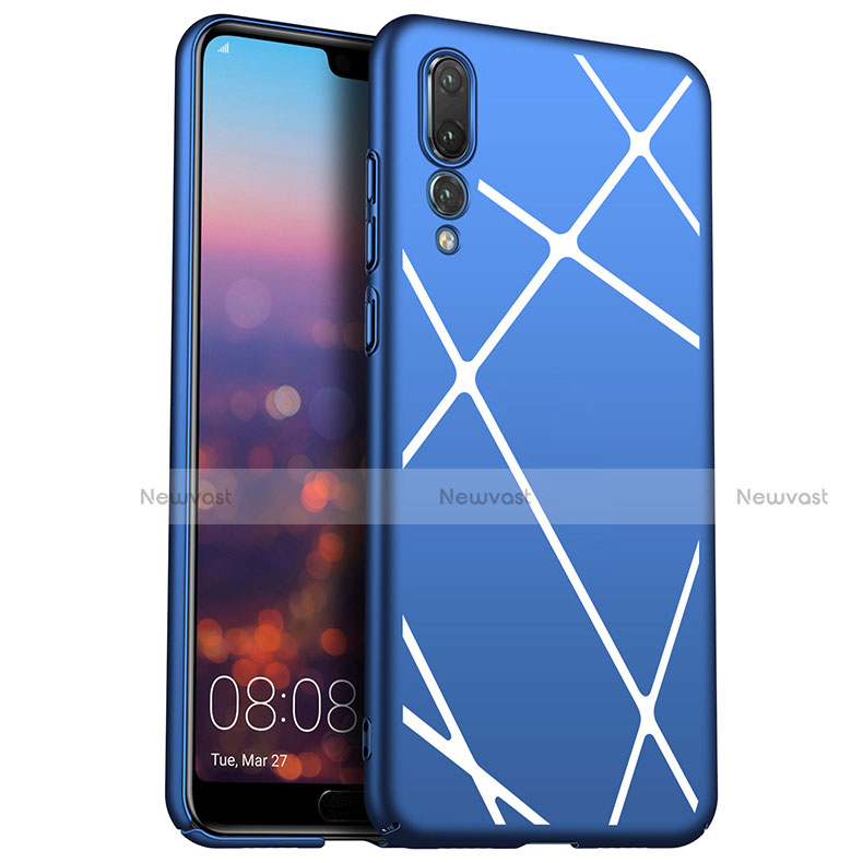 Hard Rigid Plastic Case Line Cover for Huawei P20 Pro Blue