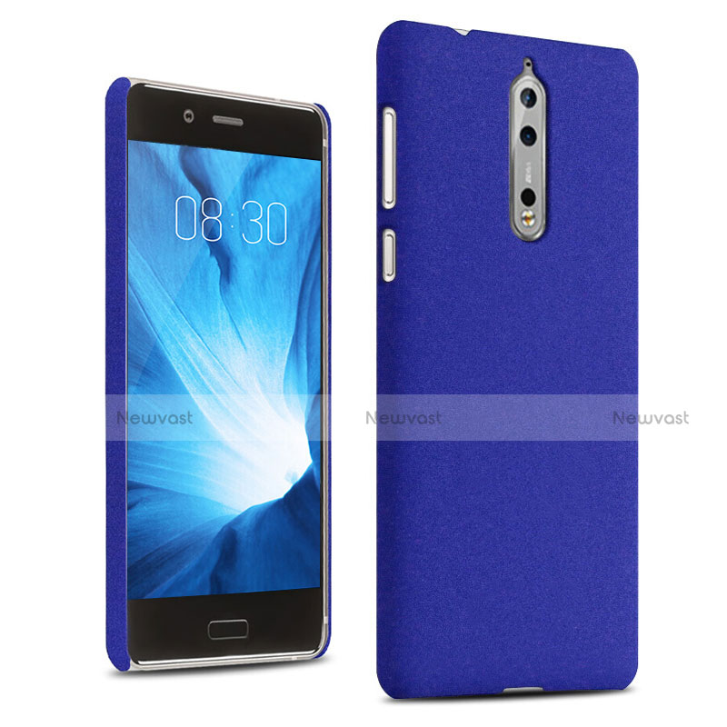 Hard Rigid Plastic Case Quicksand Cover for Nokia 8 Blue