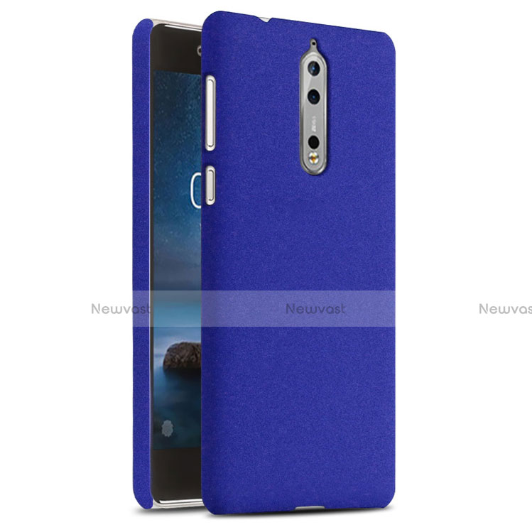 Hard Rigid Plastic Case Quicksand Cover for Nokia 8 Blue