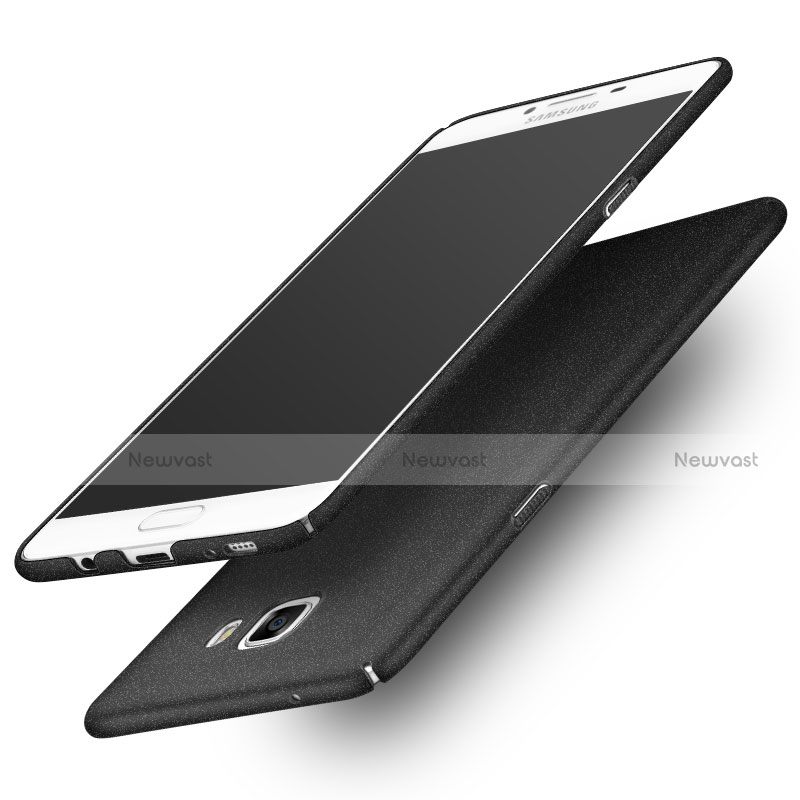 Hard Rigid Plastic Case Quicksand Cover for Samsung Galaxy C9 Pro C9000 Black