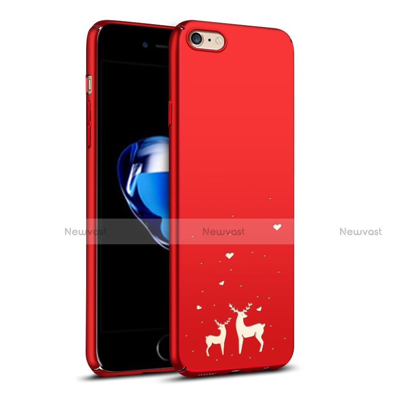 Hard Rigid Plastic Case Reindeer Cover for Apple iPhone 6 Red